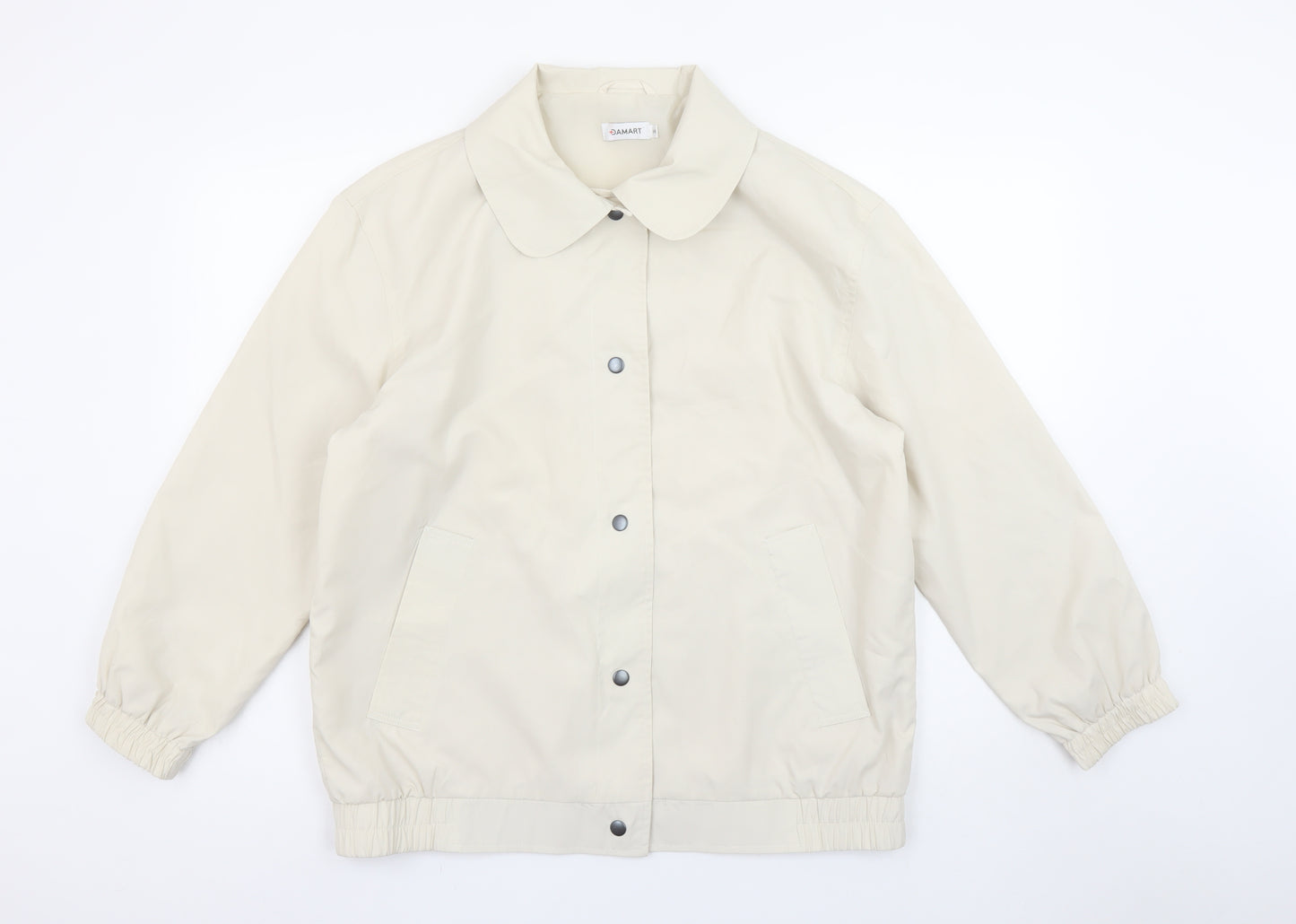 Damart Women Beige Size 14 Basic Jacket Polyester Mid-Length