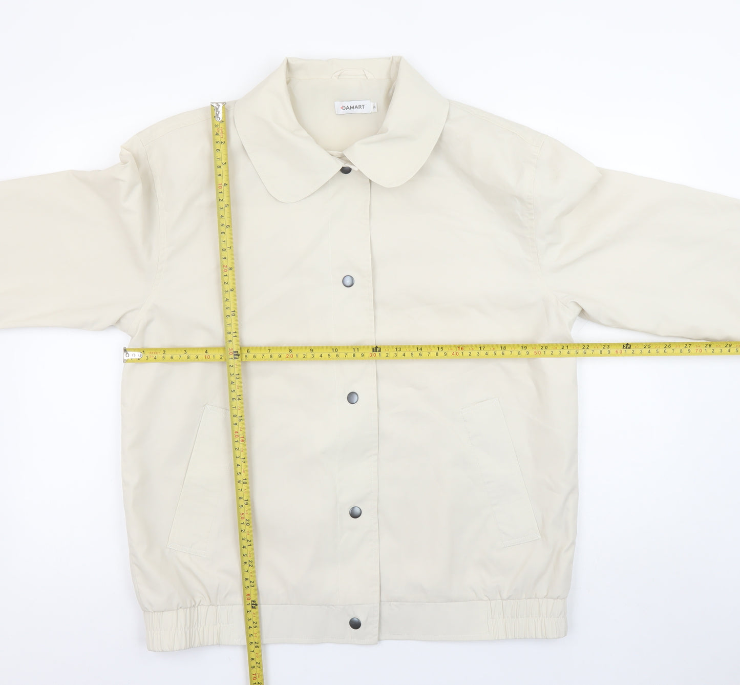 Damart Women Beige Size 14 Basic Jacket Polyester Mid-Length