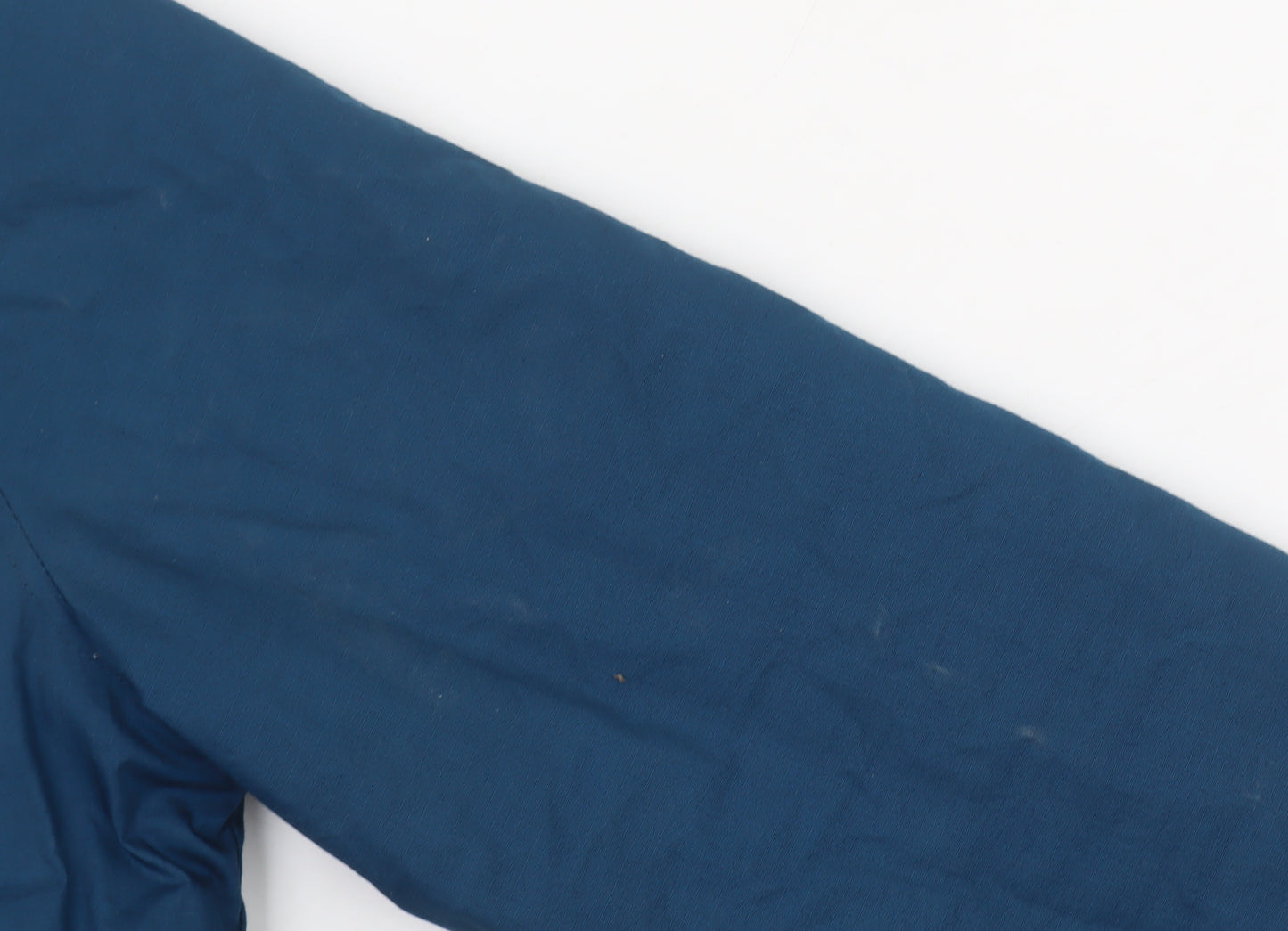 George Women Blue Parka Jacket Size 12 Hooded Mid-Length Cotton Blend