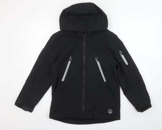 Marks and Spencer Boys Black 10-11 Years Hooded Stormwear Rain Jacket