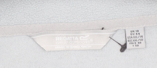 Regatta Women’s Grey 1/4 Zip Fleece Sweatshirt UK 18 Outdoor Pullover