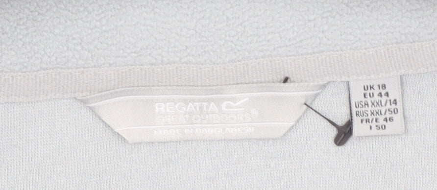 Regatta Women’s Grey 1/4 Zip Fleece Sweatshirt UK 18 Outdoor Pullover