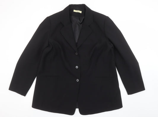 Classics Women's Black Polyester Single-Breasted Blazer Size 20