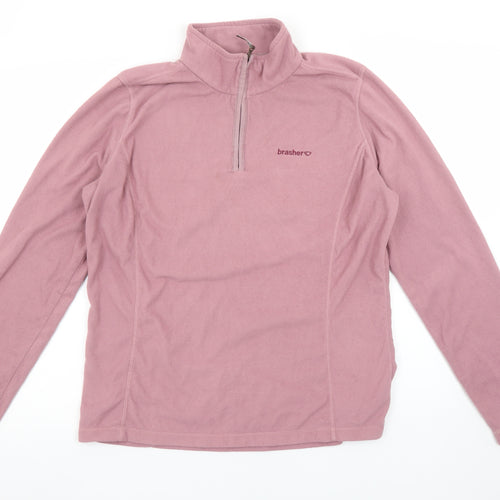 Brasher Women’s Pink Fleece 1/2 Zip Pullover Sweatshirt UK 16 XL