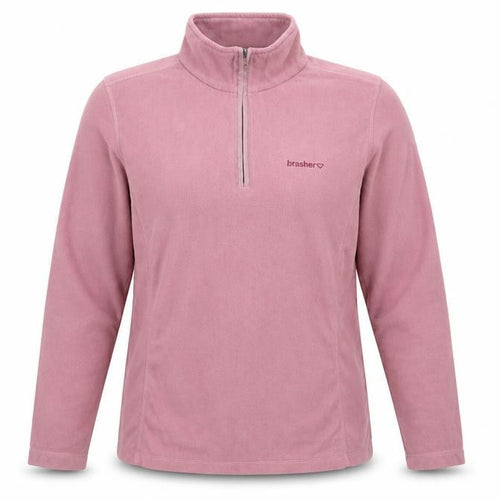 Brasher Women’s Pink Fleece 1/2 Zip Pullover Sweatshirt UK 16 XL