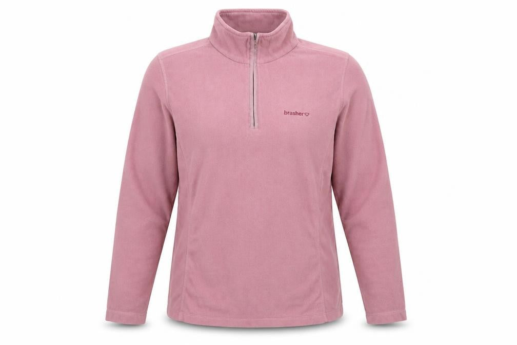 Brasher Women’s Pink Fleece 1/2 Zip Pullover Sweatshirt UK 16 XL