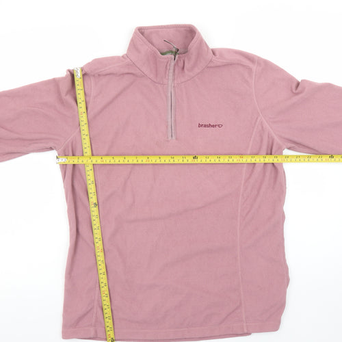 Brasher Women’s Pink Fleece 1/2 Zip Pullover Sweatshirt UK 16 XL
