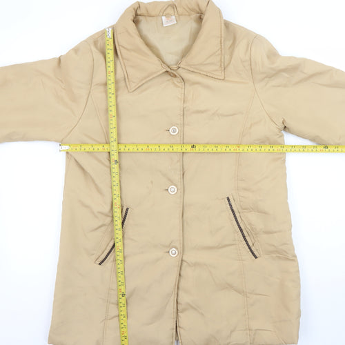 Neville Womens Beige Mid-Length Button Coat UK 10/12 Vintage Smart Casual