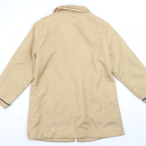 Neville Womens Beige Mid-Length Button Coat UK 10/12 Vintage Smart Casual