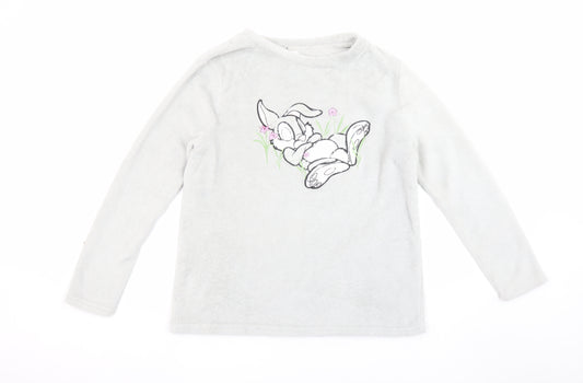 Disney Women’s Grey Thumper Fleece Pyjama Top Size 12-14
