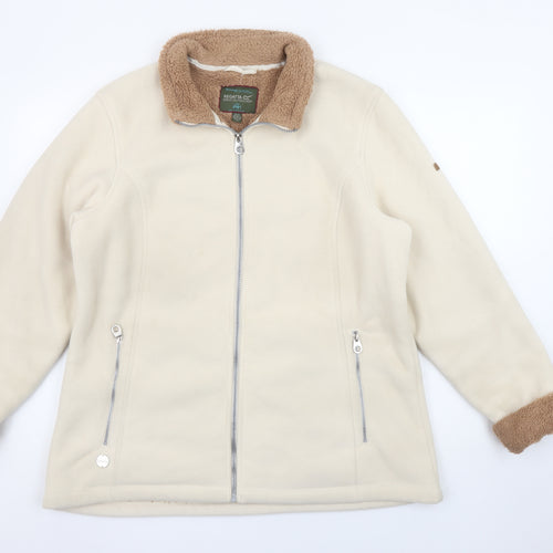 Regatta Women Beige Fleece Jacket Size 16 Full Zip Outdoor Warm
