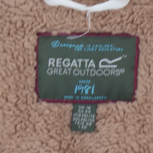 Regatta Women Beige Fleece Jacket Size 16 Full Zip Outdoor Warm
