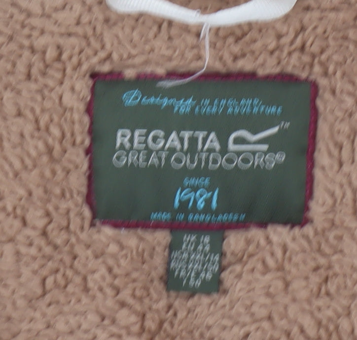 Regatta Women Beige Fleece Jacket Size 16 Full Zip Outdoor Warm