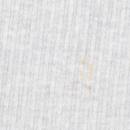 Cotton On Body Womens Grey Cropped Ribbed Hoodie Size L