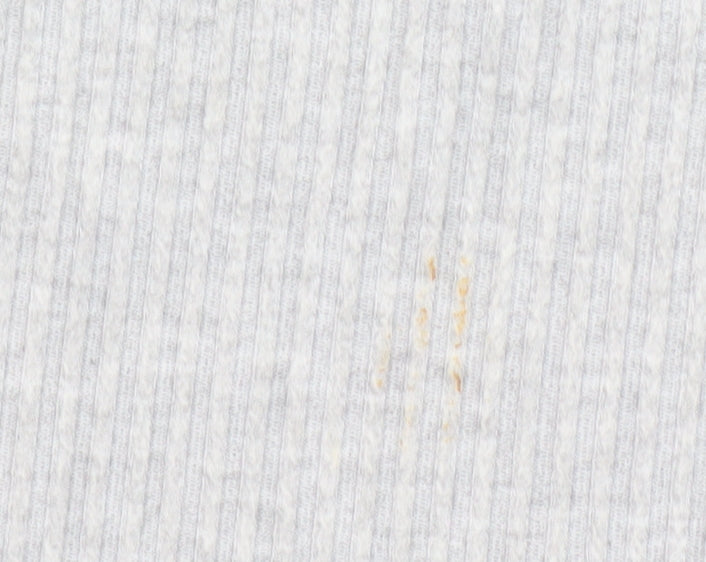 Cotton On Body Womens Grey Cropped Ribbed Hoodie Size L