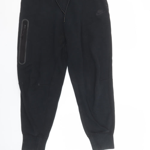 Nike Women's Black Jogger Trousers S Fleece Casual Tapered Fit