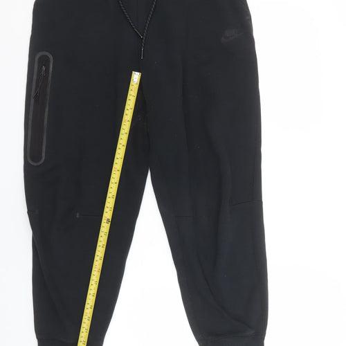 Nike Women's Black Jogger Trousers S Fleece Casual Tapered Fit