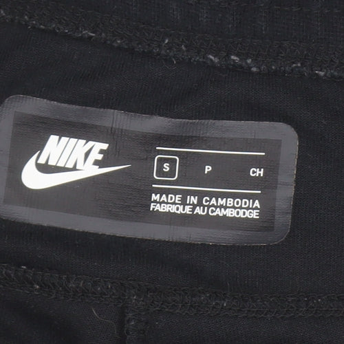 Nike Women's Black Jogger Trousers S Fleece Casual Tapered Fit