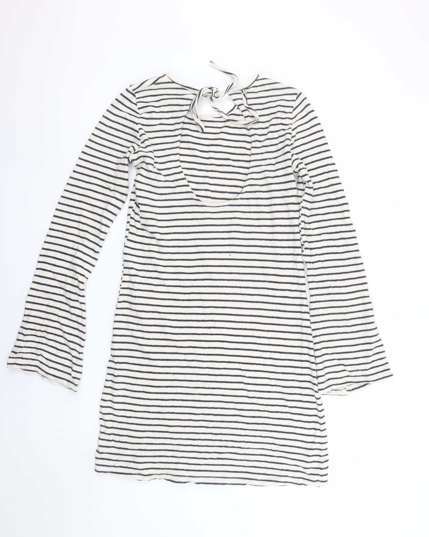 New Look Womens White Striped T-Shirt Dress Size 12