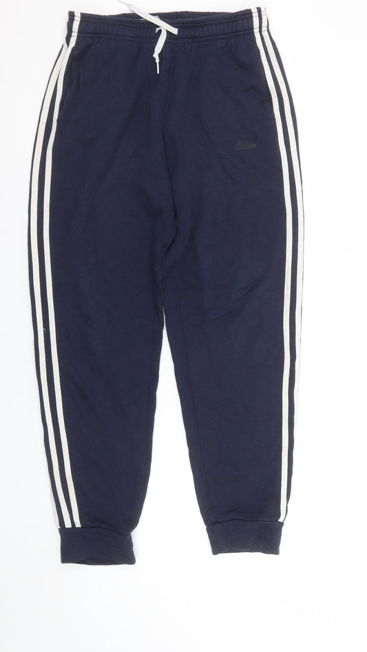 Adidas Boys Blue Jogger Trousers 13-14 Years Elastic Waist Sweatpants