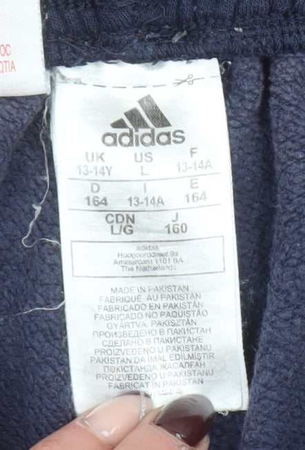 Adidas Boys Blue Jogger Trousers 13-14 Years Elastic Waist Sweatpants
