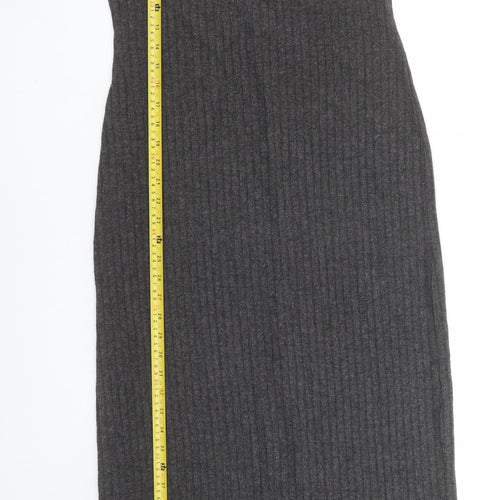 New Look Women Grey Maternity Size 12 Knit Bodycon Midi Dress
