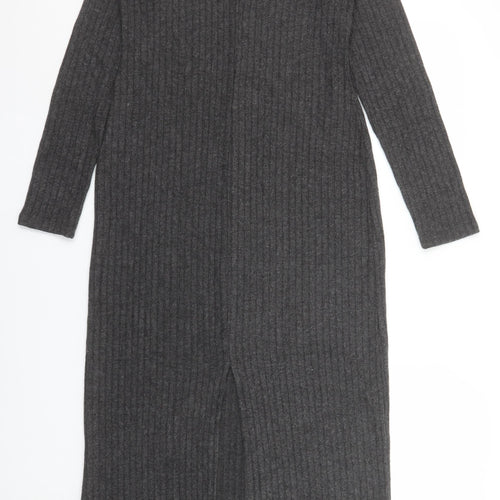 New Look Women Grey Maternity Size 12 Knit Bodycon Midi Dress