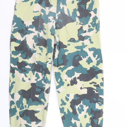 Reclaimed Vintage Women's Green Camouflage Cargo Trousers UK 8