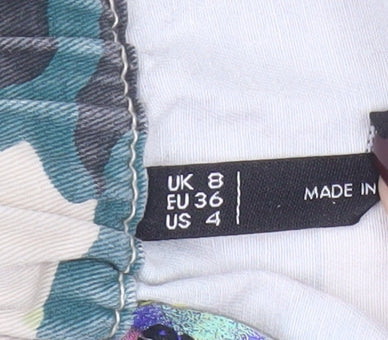 Reclaimed Vintage Women's Green Camouflage Cargo Trousers UK 8