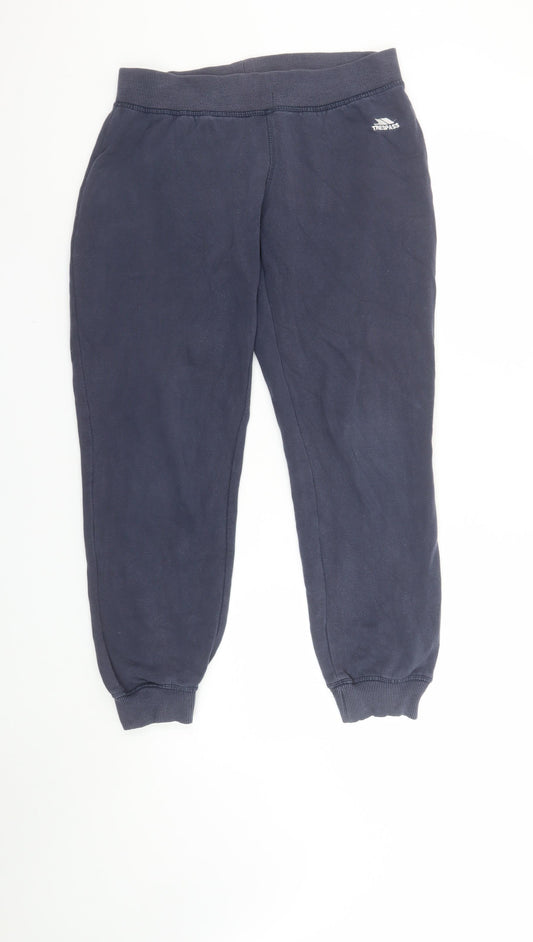 Trespass Womens Blue Jogger Sweatpants Size 12 M Fleece Elastic Waist