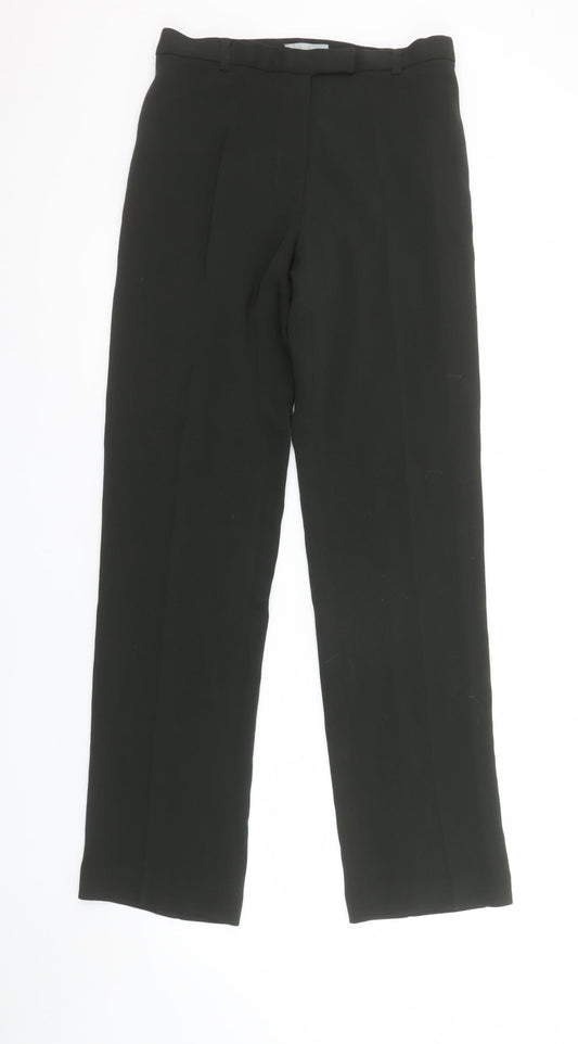 Jigsaw Women's Black Wool Blend Straight Leg Trousers Size 8