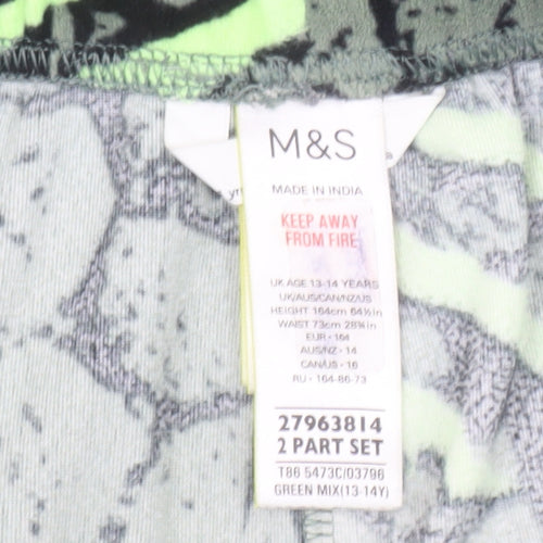 Marks and Spencer Boys Green Jurassic Park Pyjama Pants 13-14 Years