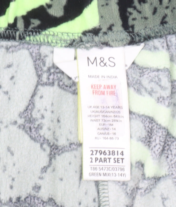 Marks and Spencer Boys Green Jurassic Park Pyjama Pants 13-14 Years