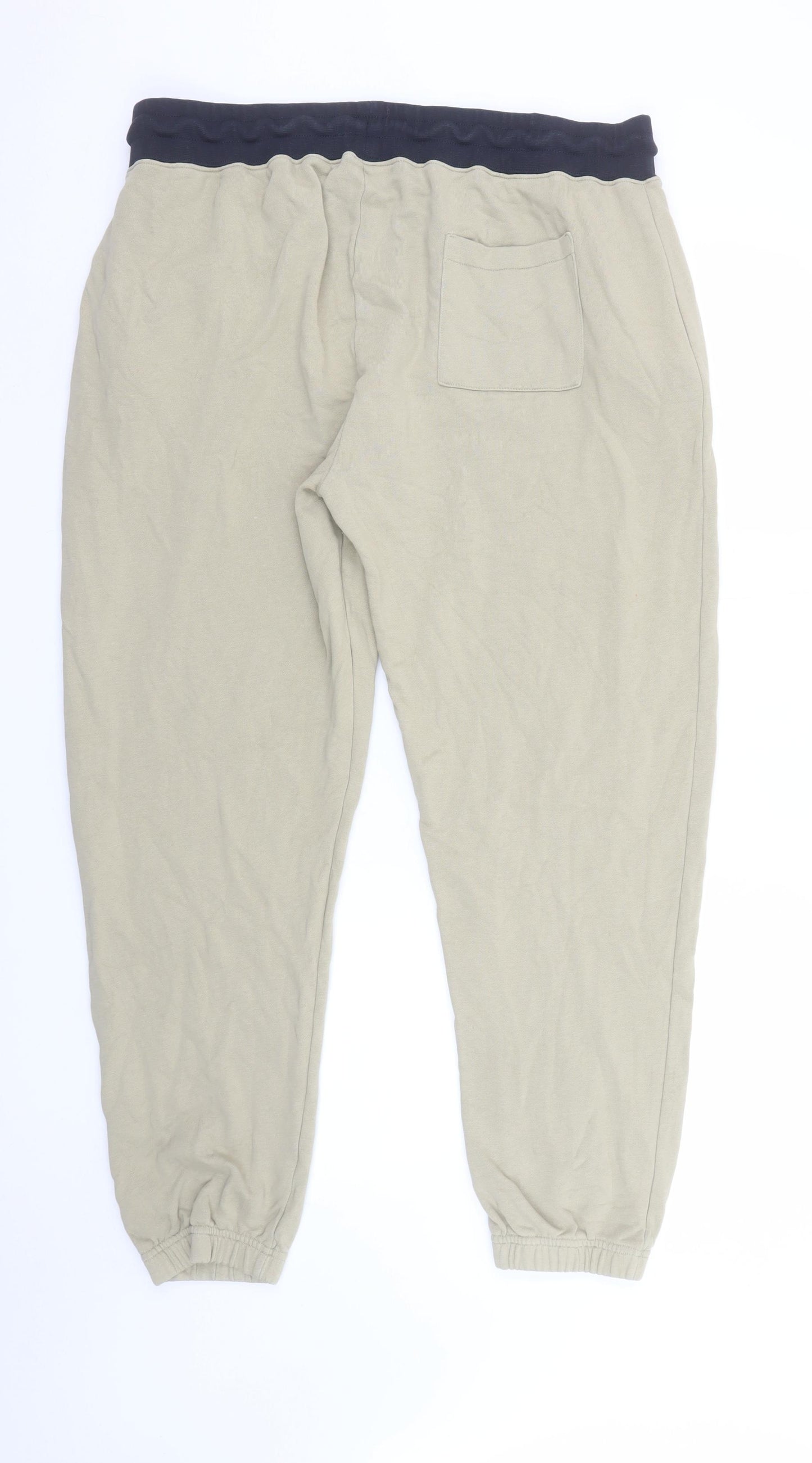 Mr P. Mens Beige Cotton Jogger Trousers 2XL Regular Fit