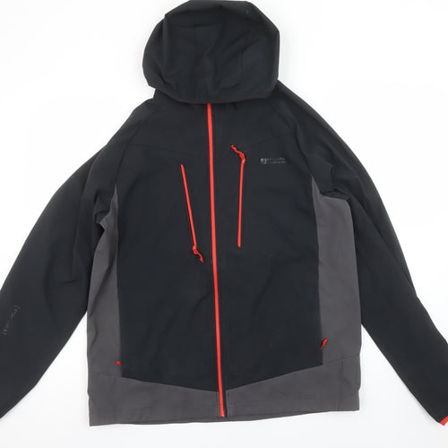 Mountain Warehouse Men's Black Softshell Hooded Jacket M Windproof Water Resistant