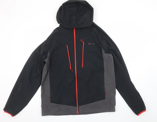 Mountain Warehouse Men's Black Softshell Hooded Jacket M Windproof Water Resistant