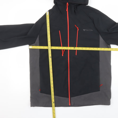 Mountain Warehouse Men's Black Softshell Hooded Jacket M Windproof Water Resistant