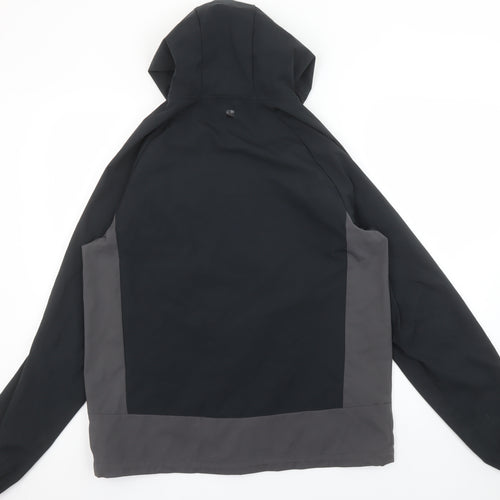 Mountain Warehouse Men's Black Softshell Hooded Jacket M Windproof Water Resistant