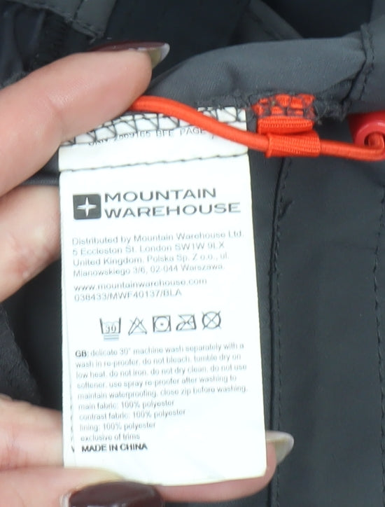 Mountain Warehouse Men's Black Softshell Hooded Jacket M Windproof Water Resistant