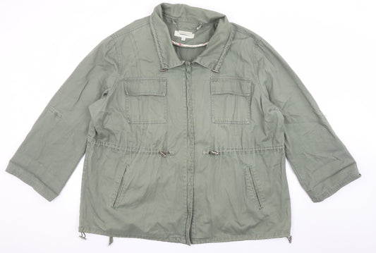 Hawke & Co Womens Green Cotton Military Jacket Size XL