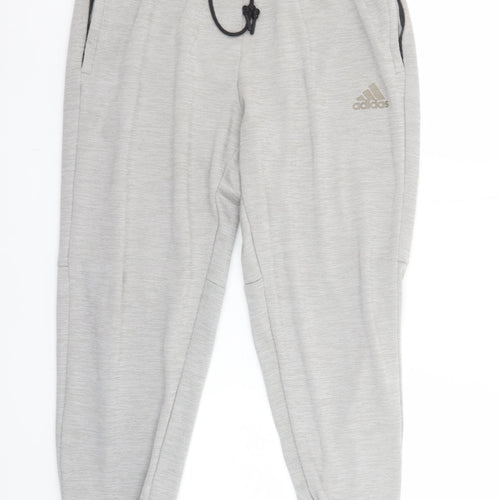 Adidas Boys Grey XL Jogger Sweatpants Elastic Waist Activewear Trousers