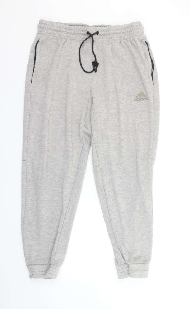 Adidas Boys Grey XL Jogger Sweatpants Elastic Waist Activewear Trousers