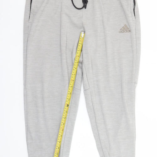 Adidas Boys Grey XL Jogger Sweatpants Elastic Waist Activewear Trousers