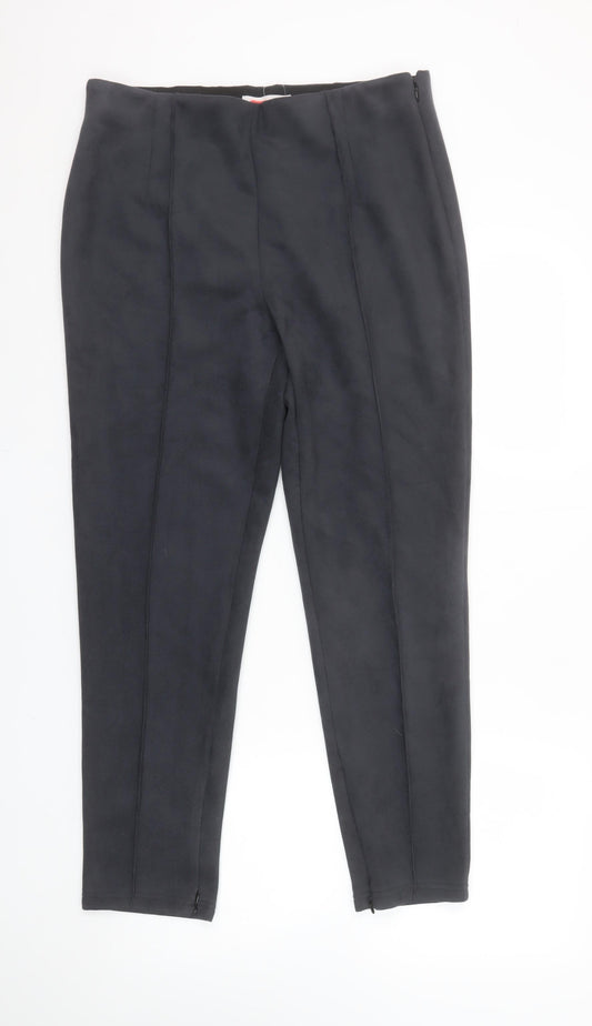 Primark Womens Black Size 14 Tapered Trousers Polyester Blend