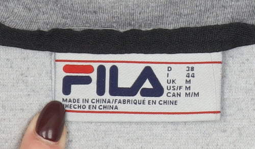 Fila Women’s Grey Black Colourblock Full Zip Hoodie Size M