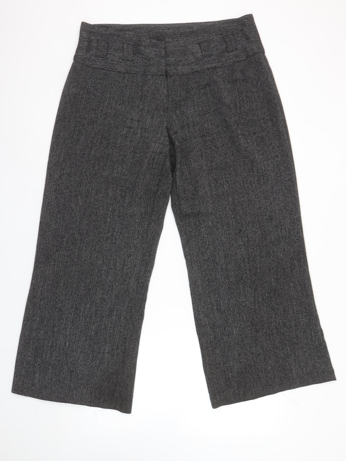 Dorothy Perkins Women’s Grey Herringbone Wide-Leg Trousers Size 14