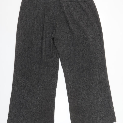 Dorothy Perkins Women’s Grey Herringbone Wide-Leg Trousers Size 14