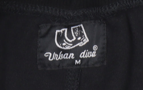 Urban Diva Women's Black Velour Sweatpants M Comfort Lounge Trousers