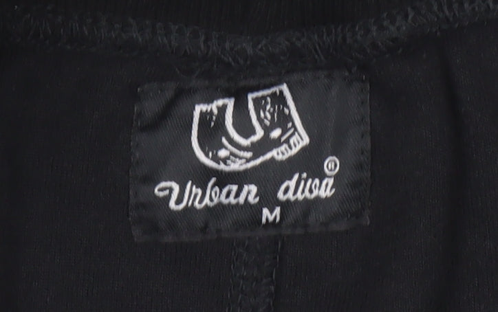 Urban Diva Women's Black Velour Sweatpants M Comfort Lounge Trousers