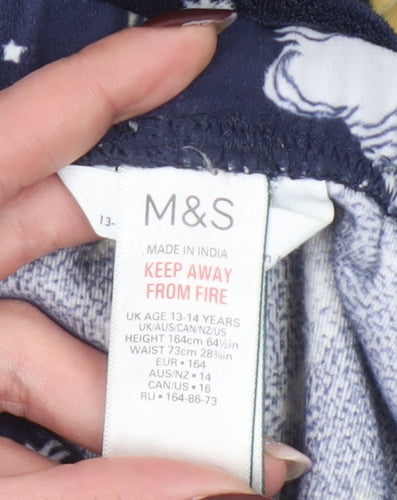 Marks and Spencer Boys Navy Harry Potter Hogwarts Pyjama Pants 13-14 Years